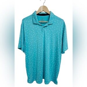 Nike Dri-FIT Performance Golf Polo Blue Print Men’s XL Swoosh